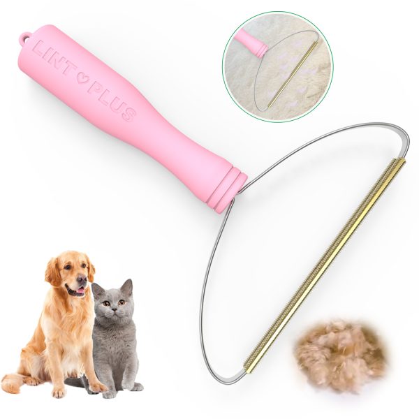 Pet Hair Remover by LINTPLUS, Dog Cat Hair Remover,Carpet Rake for Pet Hair Removal Tool,Carpet Rake,Lint Brush,Lint Shaver for Carpets, Car Mat,Couch,Pet Bed,Furniture & Rug-Pink
